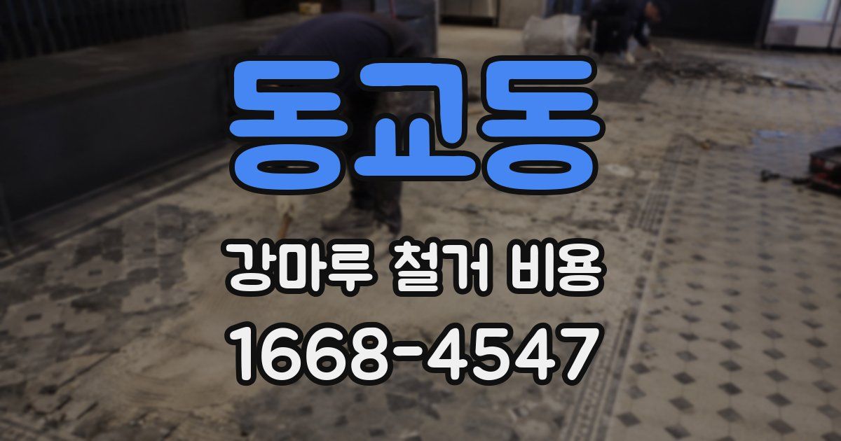 동교동 강마루 철거 비용