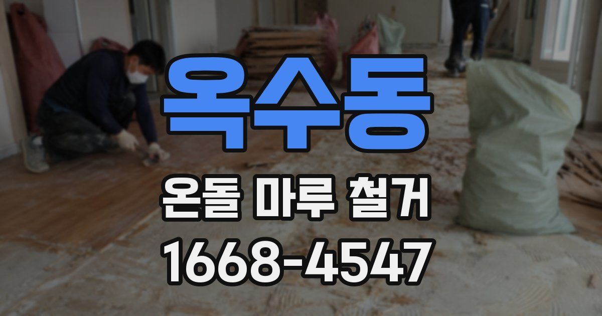 옥수동 온돌 마루 철거