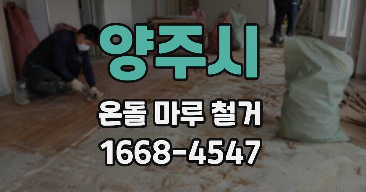양주시 온돌 마루 철거