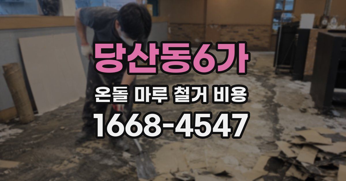 당산동6가 온돌 마루 철거 비용