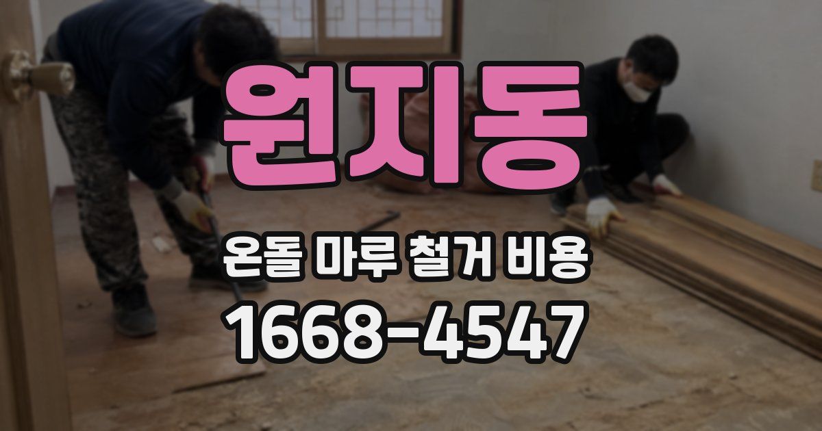 원지동 온돌 마루 철거 비용