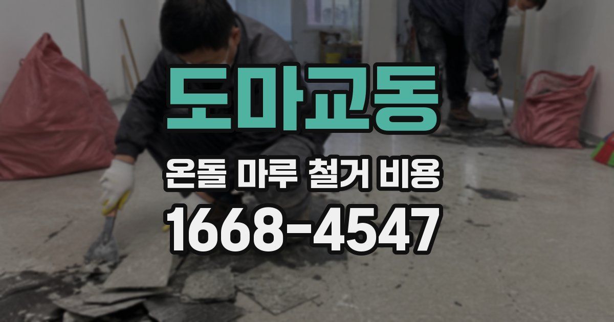 도마교동 온돌 마루 철거 비용