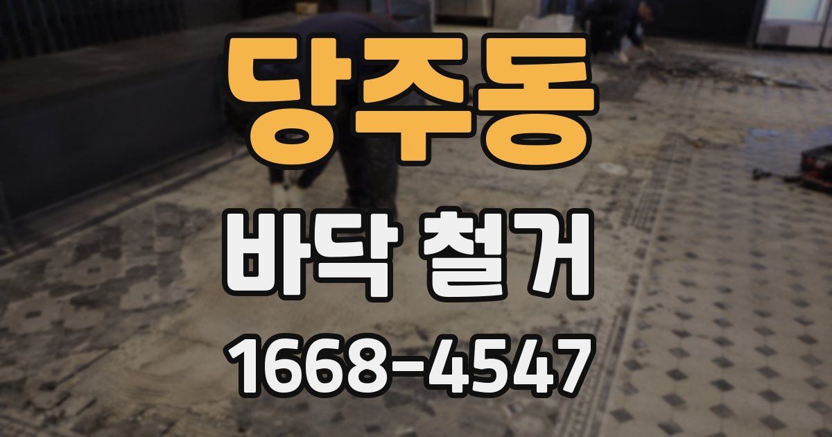 당주동 바닥 철거