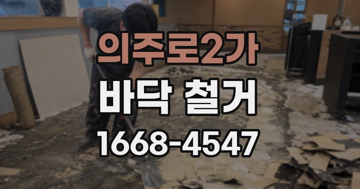 의주로2가 바닥 철거