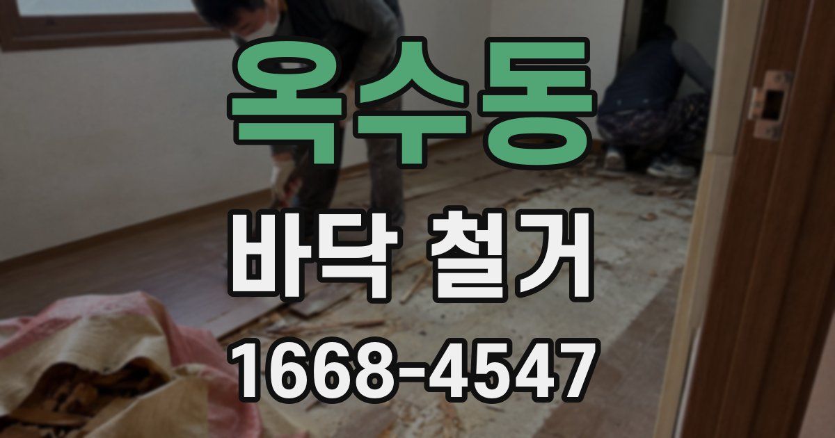 옥수동 바닥 철거