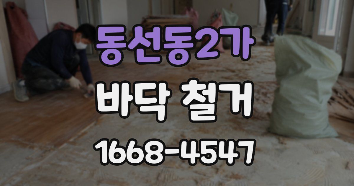 동선동2가 바닥 철거