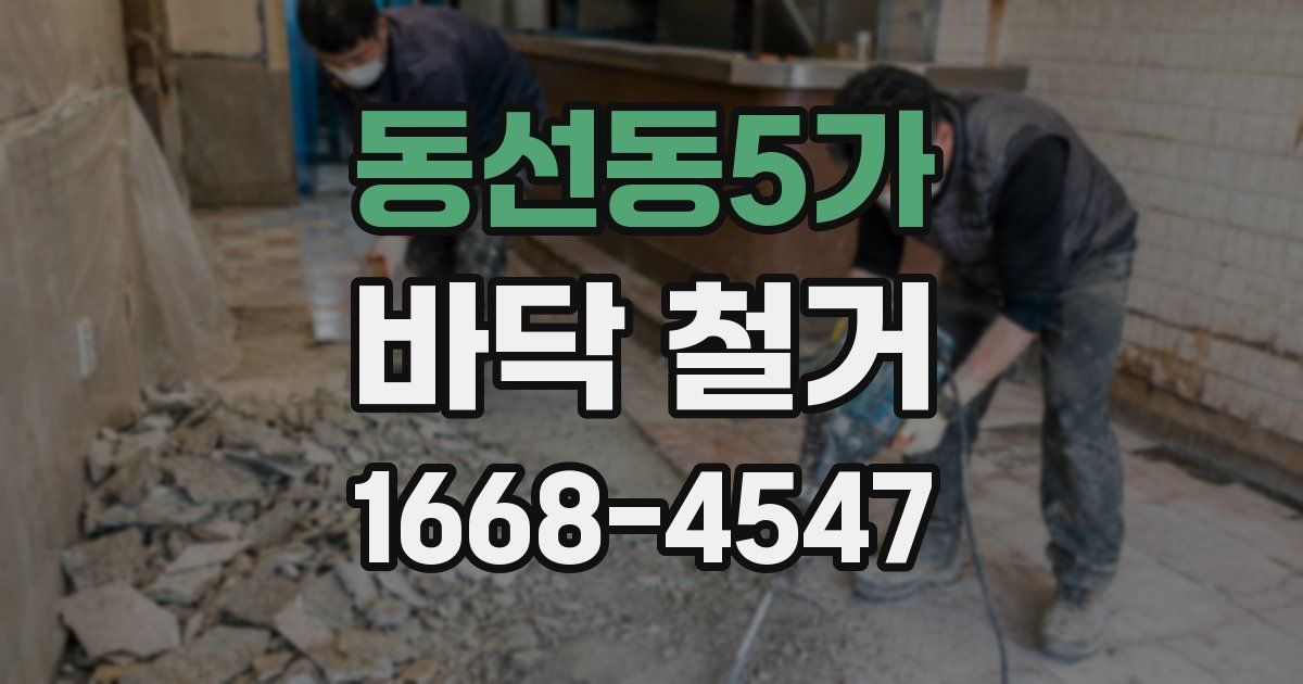 동선동5가 바닥 철거