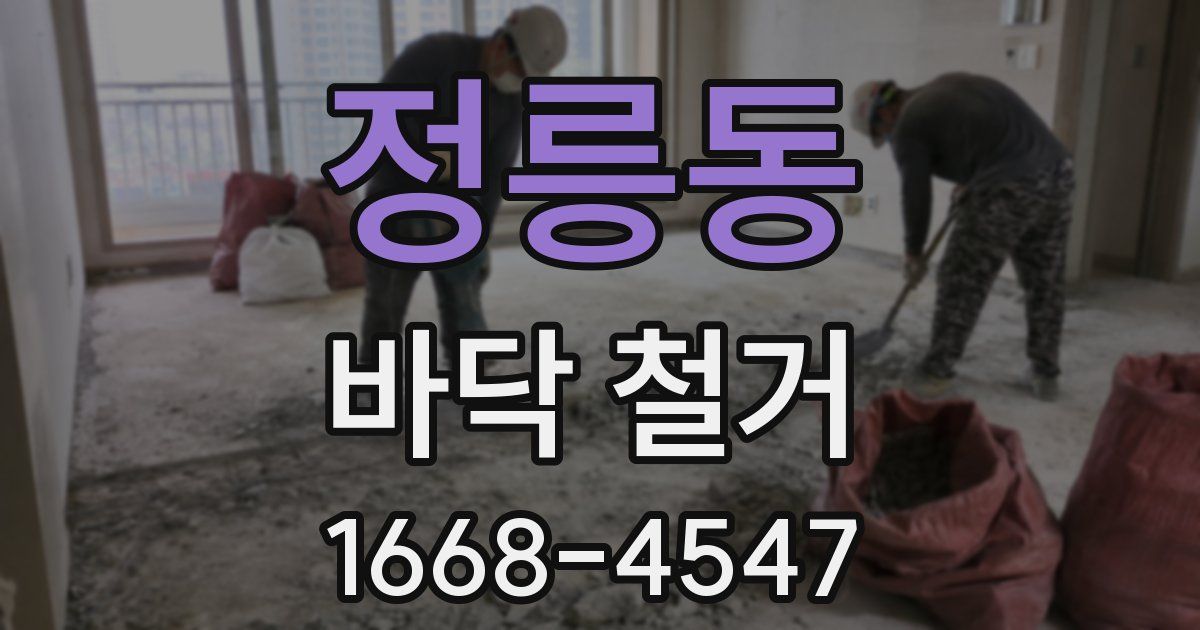 정릉동 바닥 철거