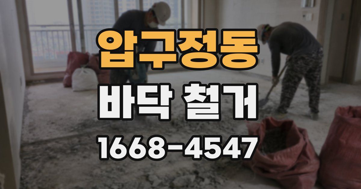압구정동 바닥 철거
