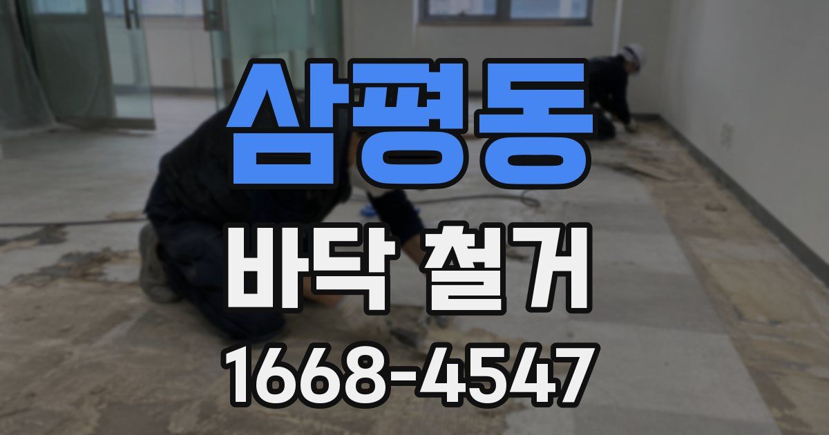 삼평동 바닥 철거