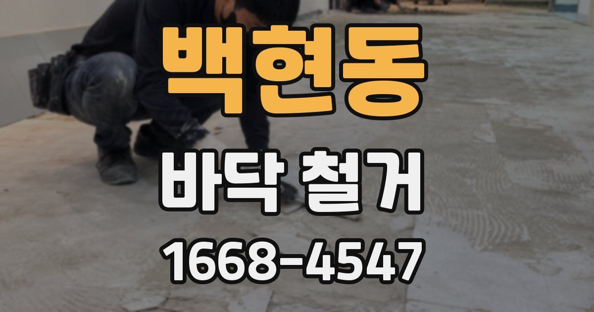 백현동 바닥 철거
