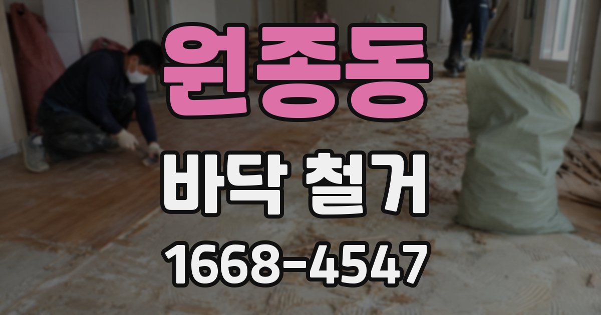 원종동 바닥 철거