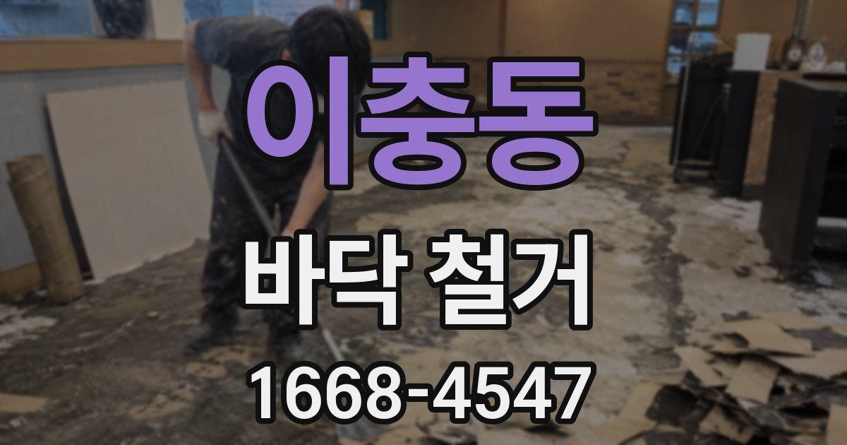이충동 바닥 철거