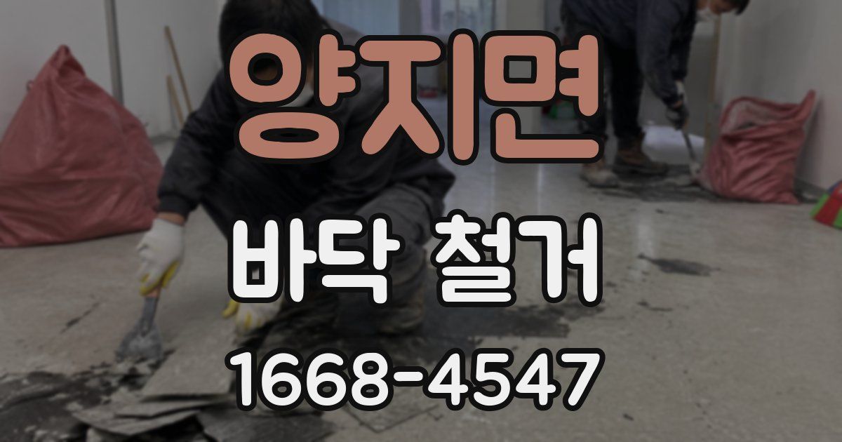 양지면 바닥 철거
