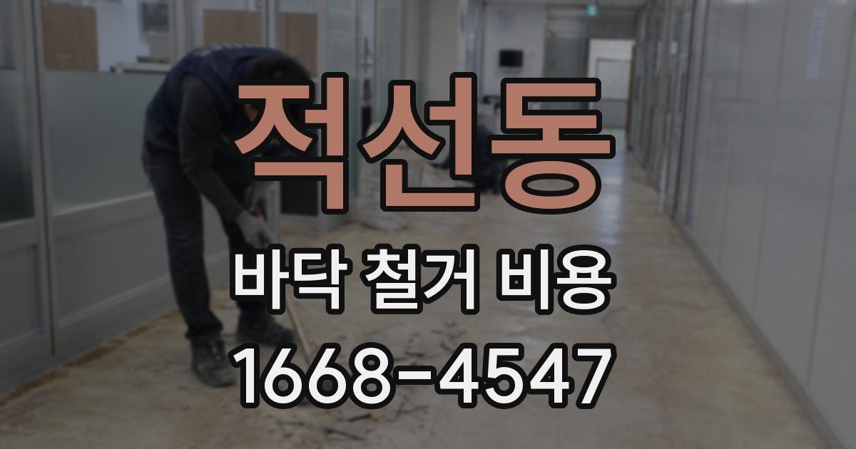 적선동 바닥 철거 비용