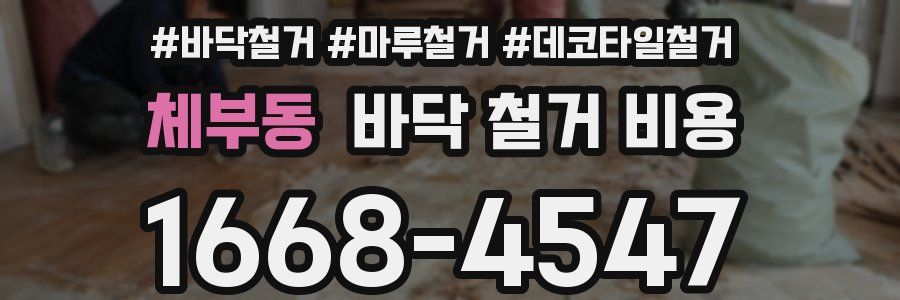 체부동 바닥 철거 비용