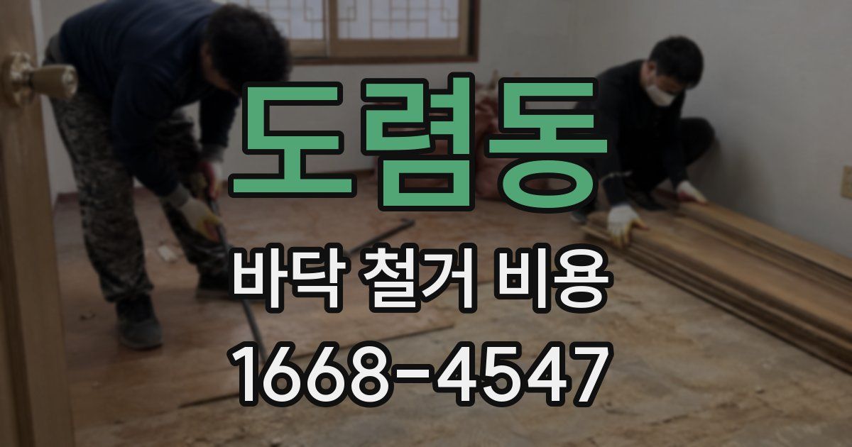 도렴동 바닥 철거 비용
