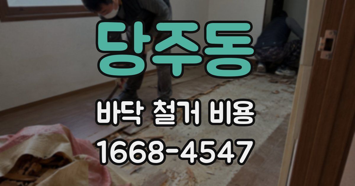 당주동 바닥 철거 비용