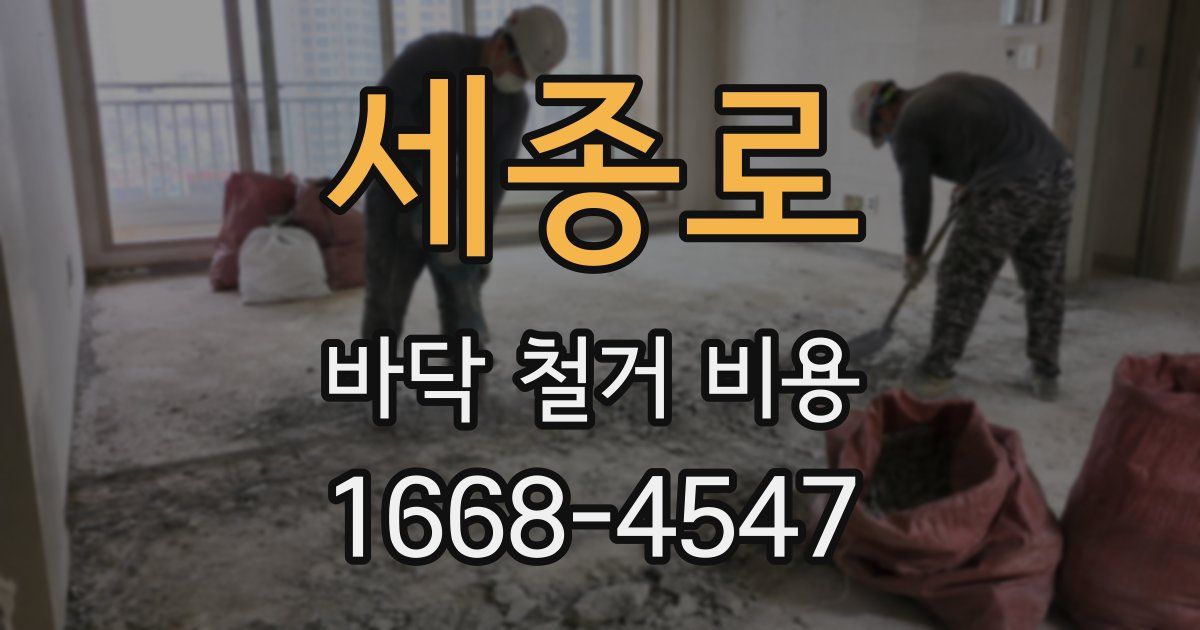 세종로 바닥 철거 비용