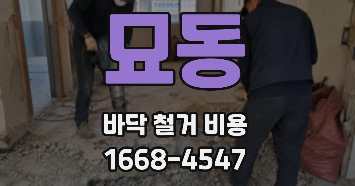 묘동 바닥 철거 비용