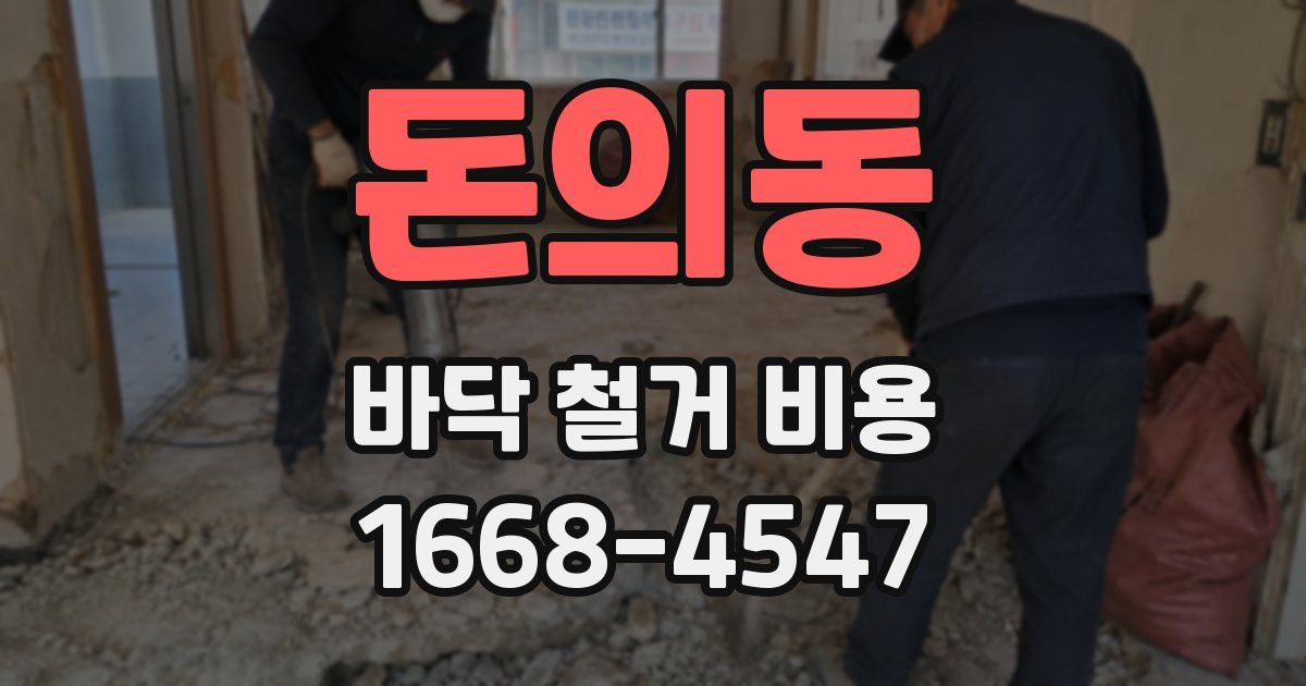 돈의동 바닥 철거 비용