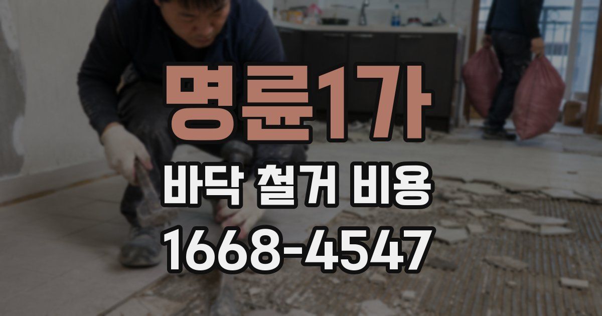 명륜1가 바닥 철거 비용