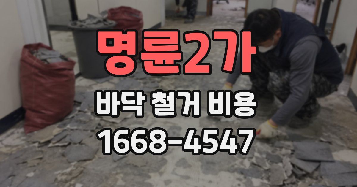 명륜2가 바닥 철거 비용