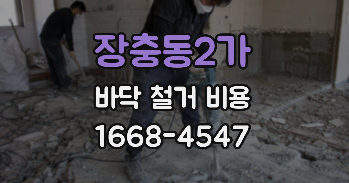 장충동2가 바닥 철거 비용