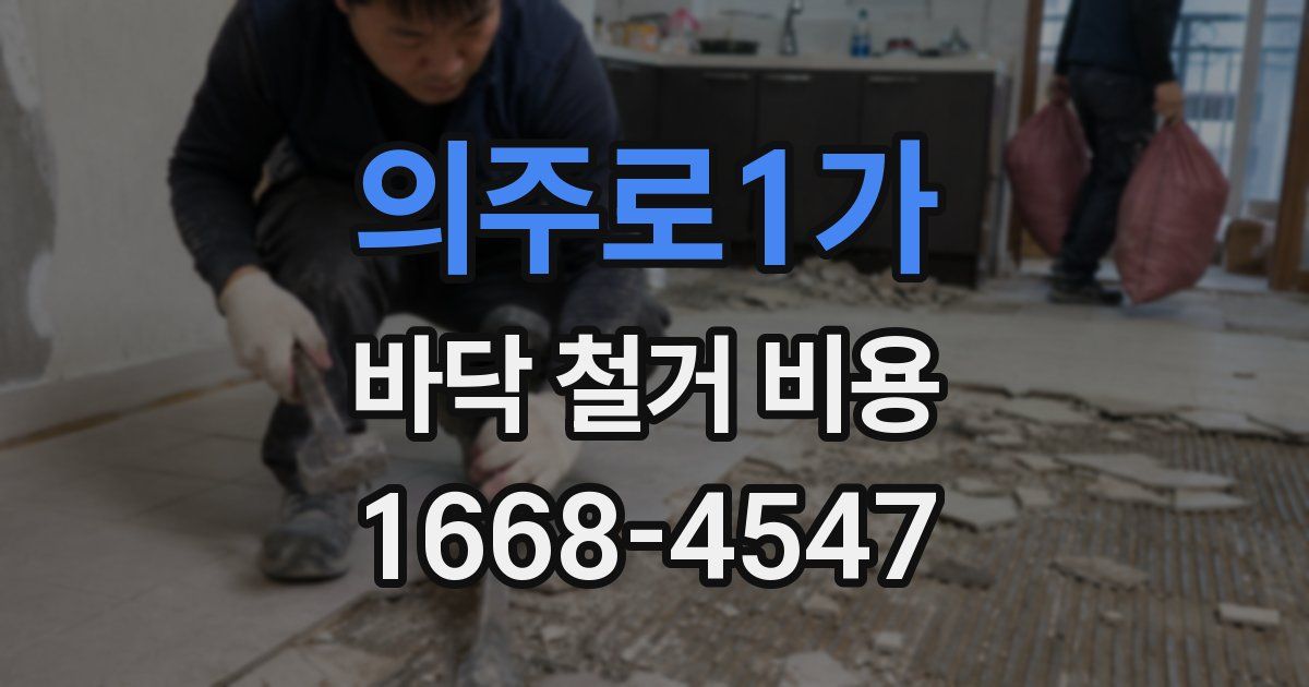 의주로1가 바닥 철거 비용