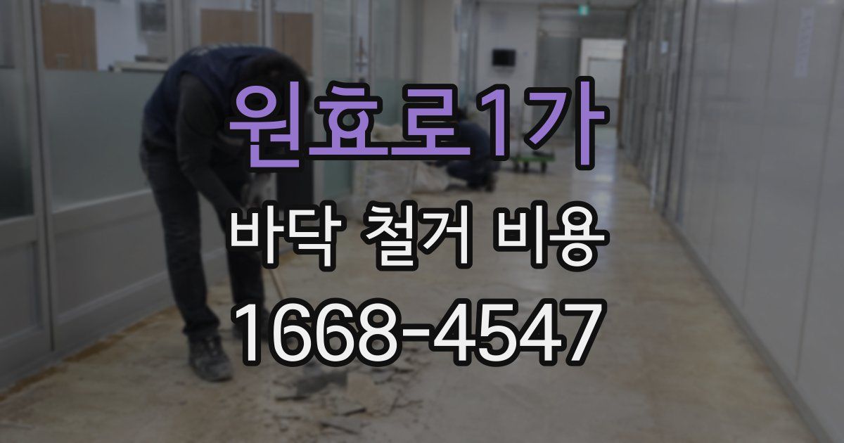 원효로1가 바닥 철거 비용