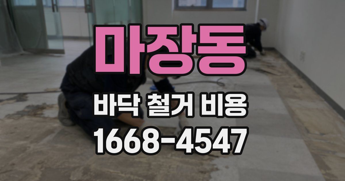 마장동 바닥 철거 비용