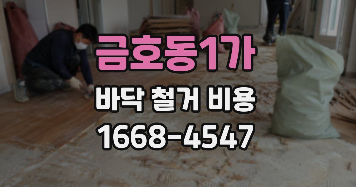 금호동1가 바닥 철거 비용