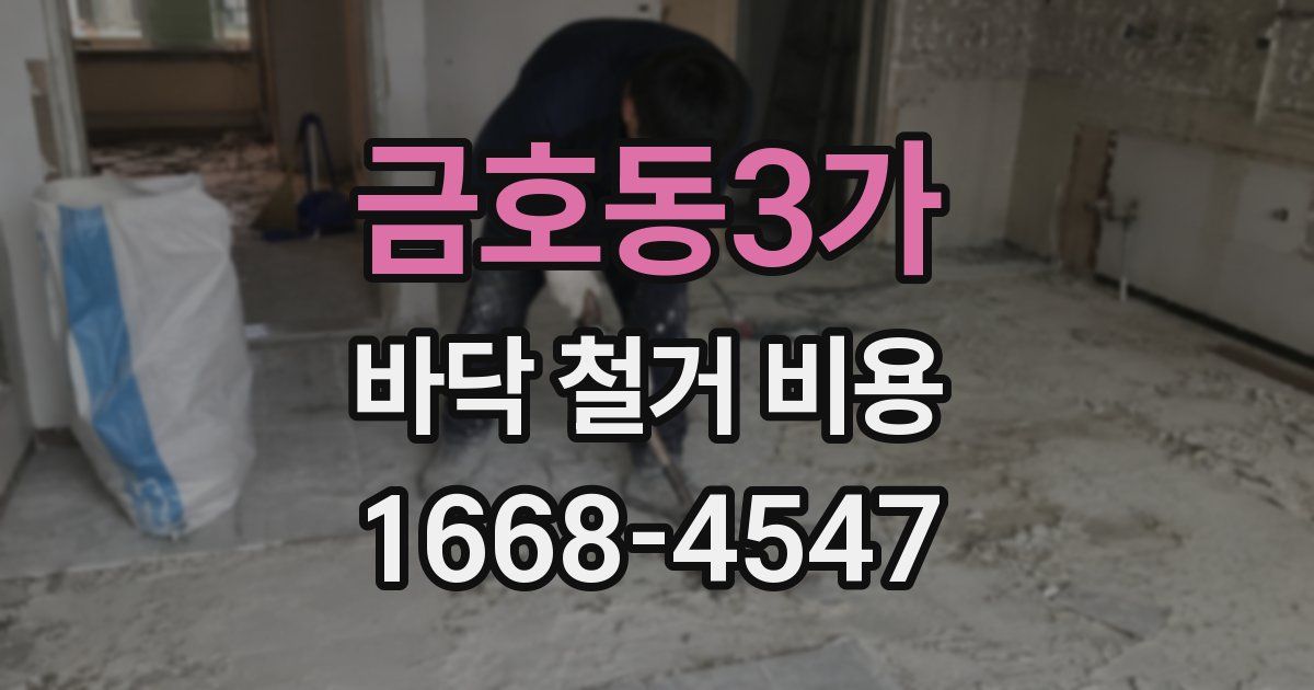 금호동3가 바닥 철거 비용