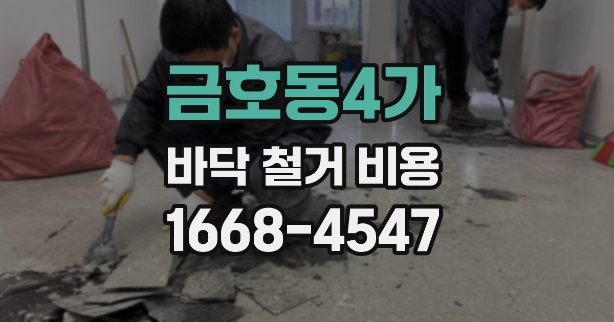 금호동4가 바닥 철거 비용