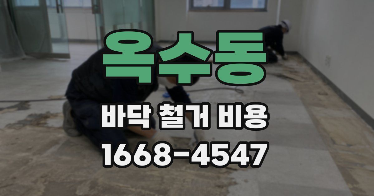 옥수동 바닥 철거 비용