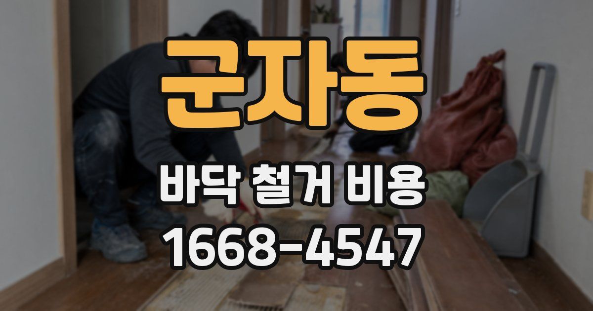 군자동 바닥 철거 비용