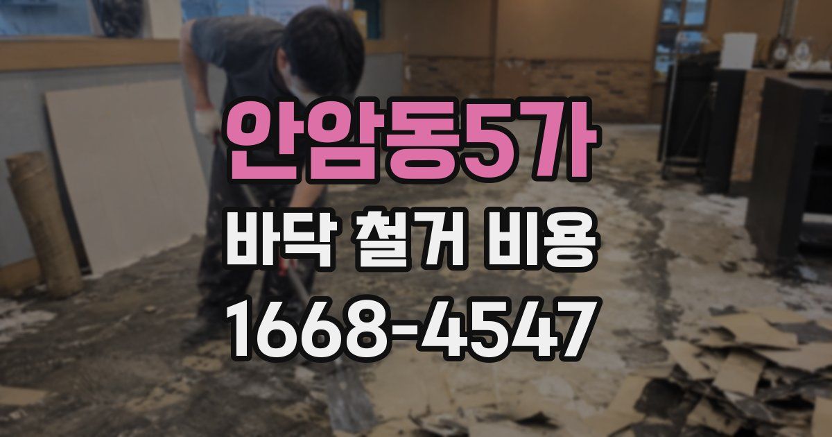 안암동5가 바닥 철거 비용