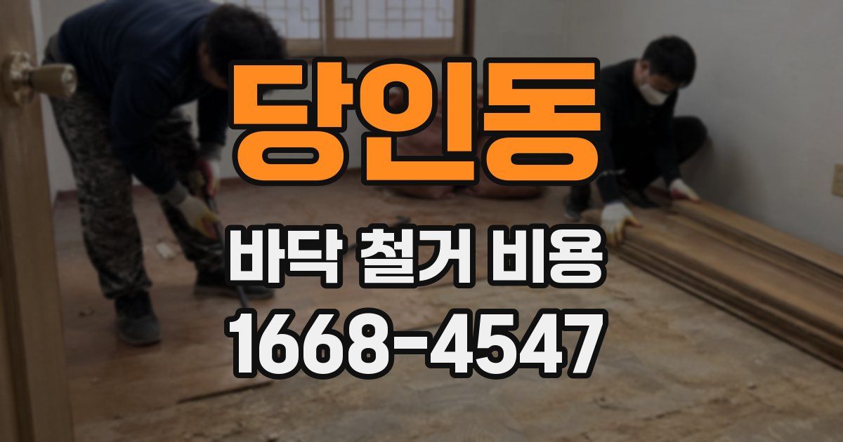 당인동 바닥 철거 비용