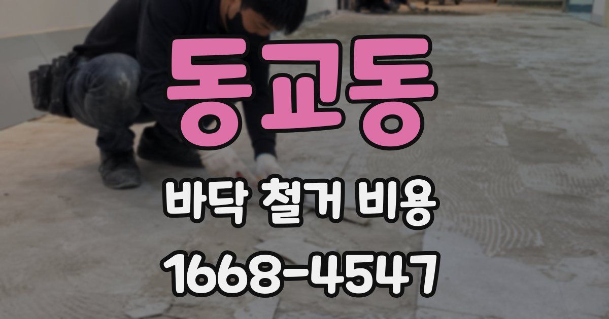 동교동 바닥 철거 비용