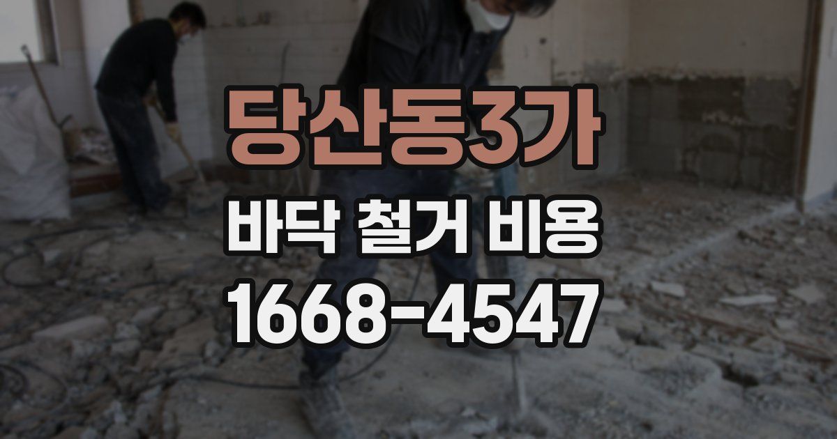 당산동3가 바닥 철거 비용