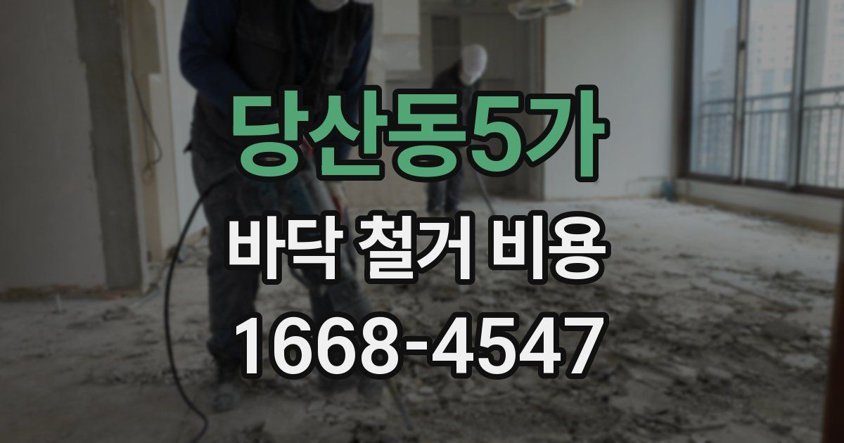 당산동5가 바닥 철거 비용