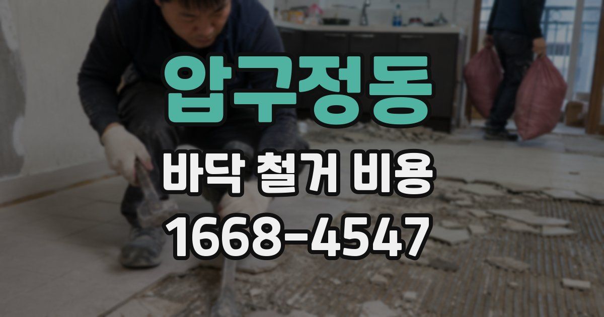 압구정동 바닥 철거 비용