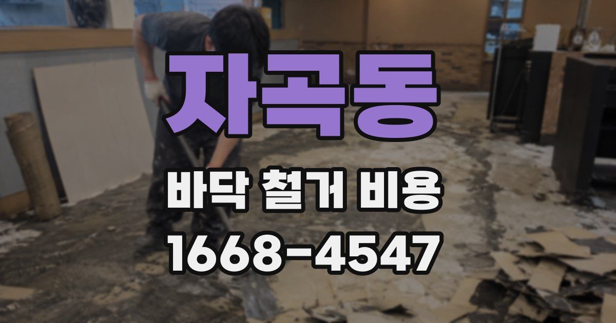 자곡동 바닥 철거 비용