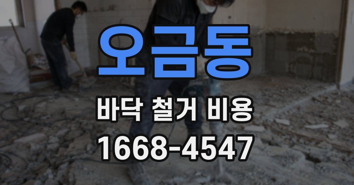 오금동 바닥 철거 비용