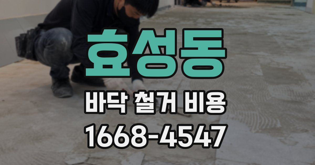 효성동 바닥 철거 비용