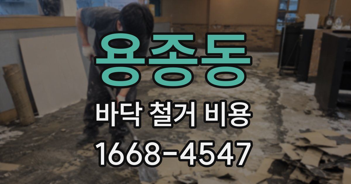 용종동 바닥 철거 비용