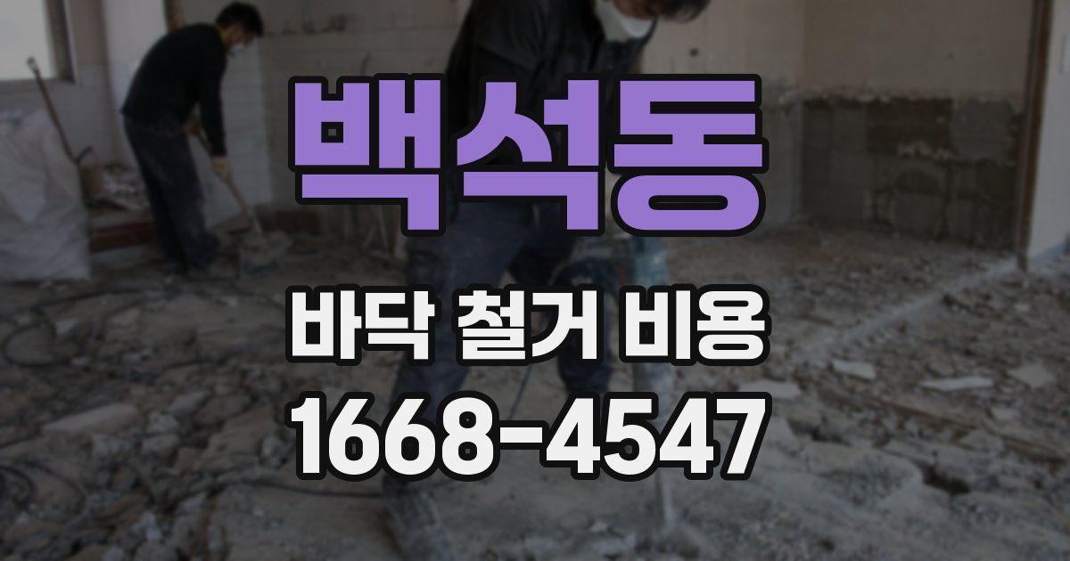 백석동 바닥 철거 비용