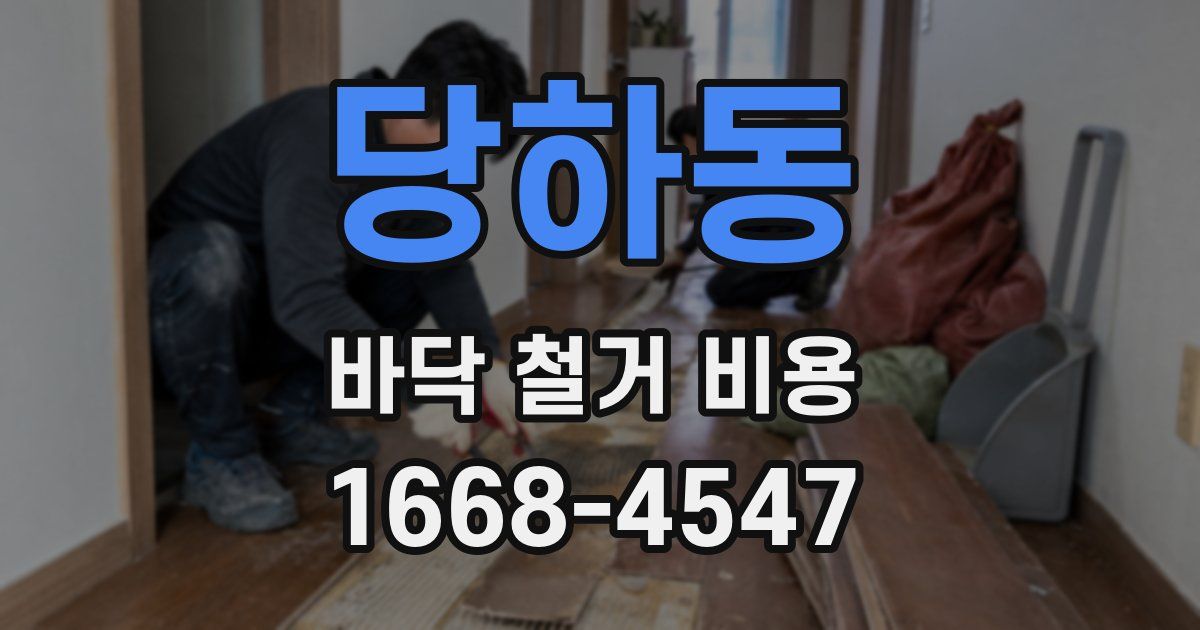당하동 바닥 철거 비용