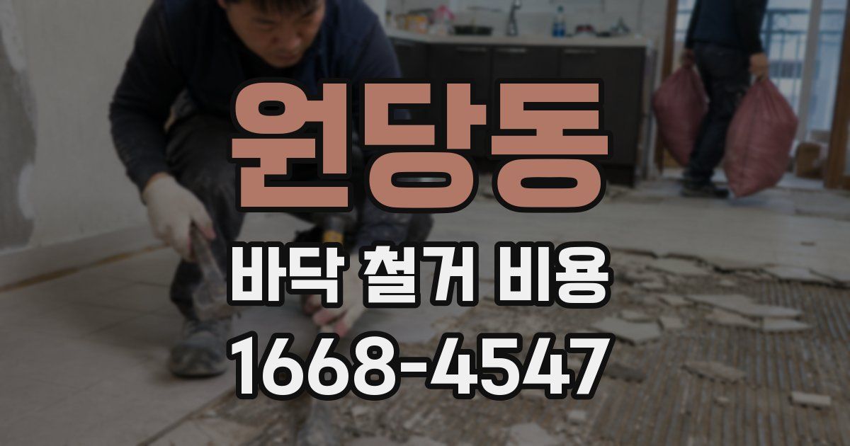 원당동 바닥 철거 비용