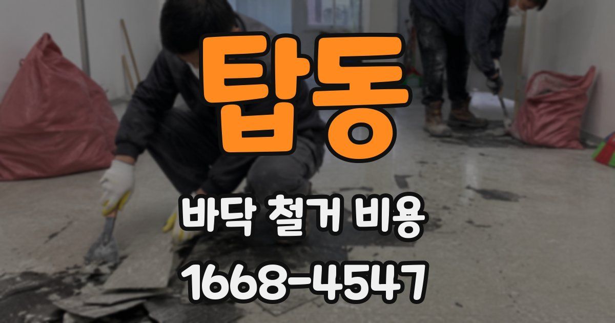 탑동 바닥 철거 비용